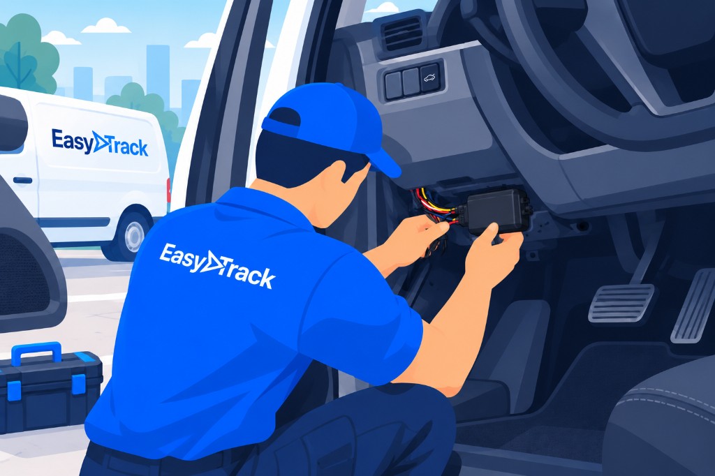 Instalación del tracker GPS EasyTrack bajo el salpicadero